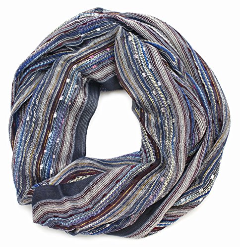 Anika Dali Women's Shimmer Sparkle Infinity Scarf- Festival Boho Bliss Fashion Scarf (Starry Blue) #TOP3
