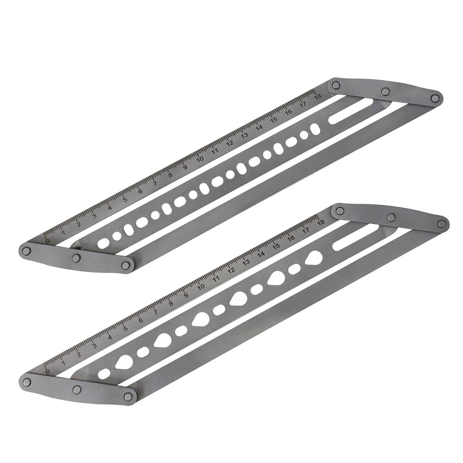 Hsioluted Circular And Droplet Belt Hole Punching Template Tool Stainless Steel Belt Holes Punching Positioning Guide Ruler With Scale Marking Center Positioning Leather Puncher Template