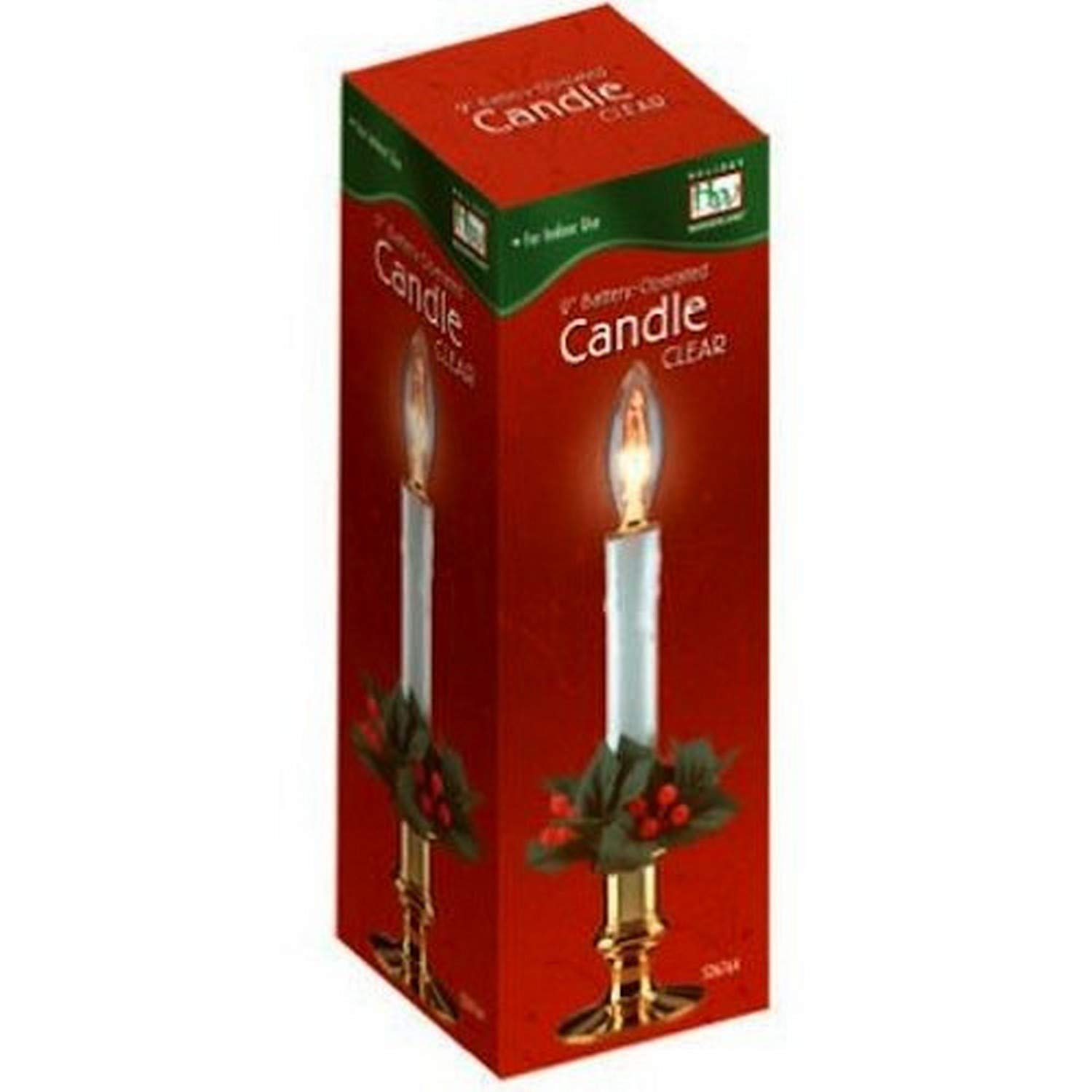 NOMA/INLITEN-IMPORT 1518-88 HW 9" Clear Battery Operated Candle/Base