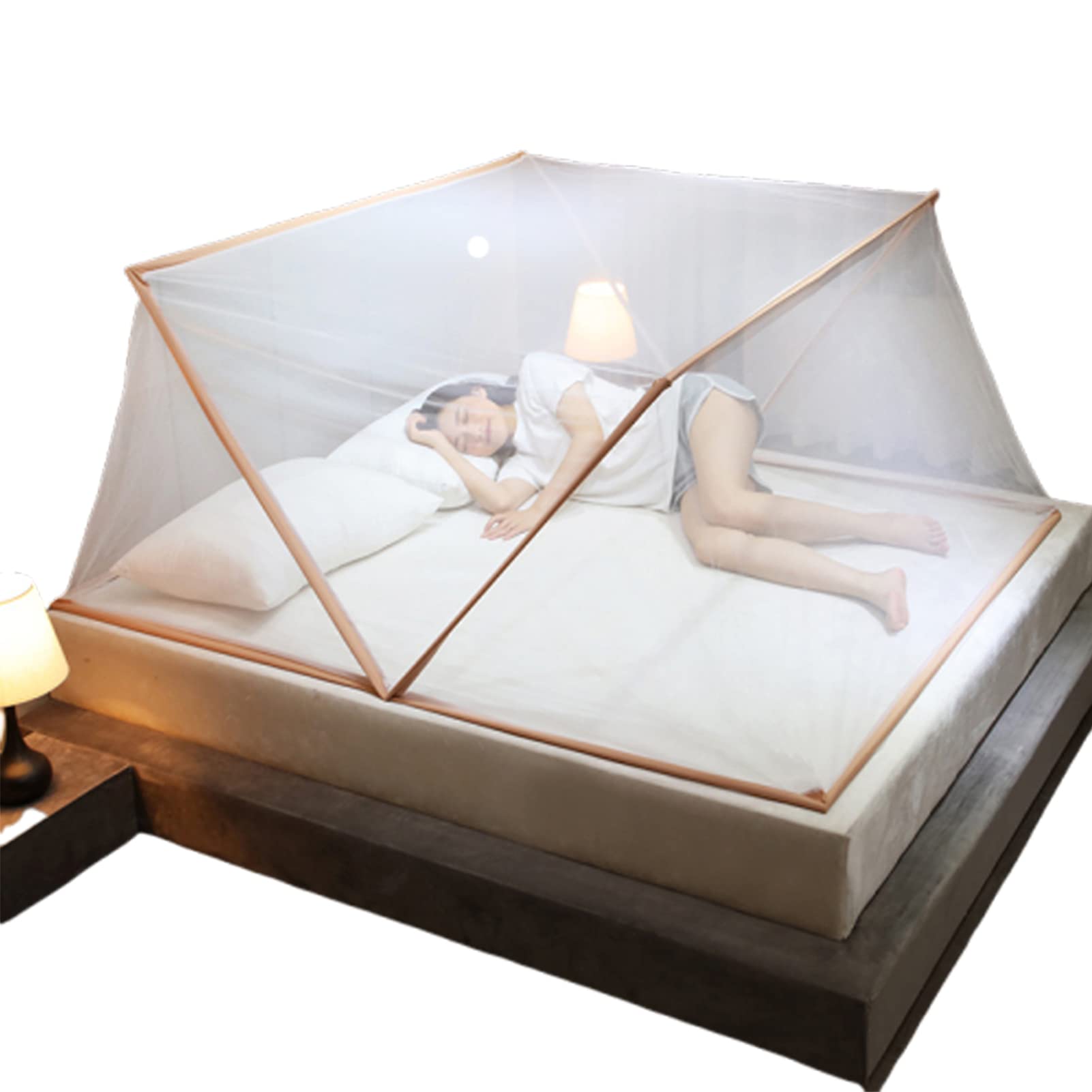 GJMSSMY Foldable Bed Canopy Tent,Easy to DiKMYDntle Mosquito Net Canopy Tent,Portable Bedroom Mosquito Net Tent Decor Canopy for Travel Home Outdoor,Brown,100 * 190 * 80CM