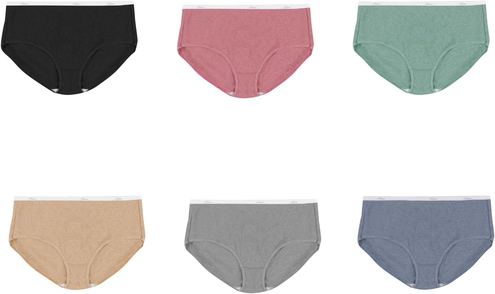 Hanes women's Hi-Cut Panties Pack, Lightweight Cotton Hi-Cuts, 6-Pack (Retired, Colors May Vary)