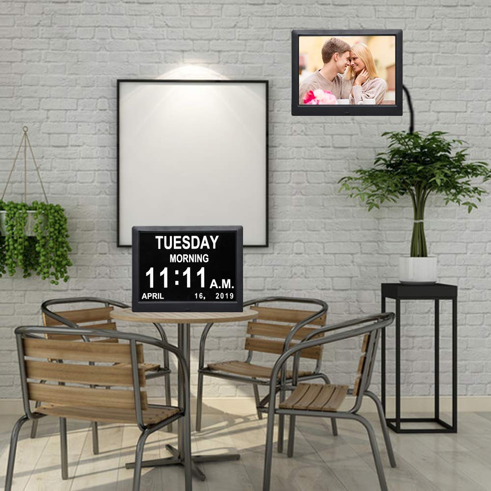 Jaihonda 9 Inch Digital Calendar Day Date Time of The Week Clock 3 Medication Reminder Alarm Large AM PM Dementia Clocks for Senior Elderly Patients Impaired Vision Alzheimers + Remote Control