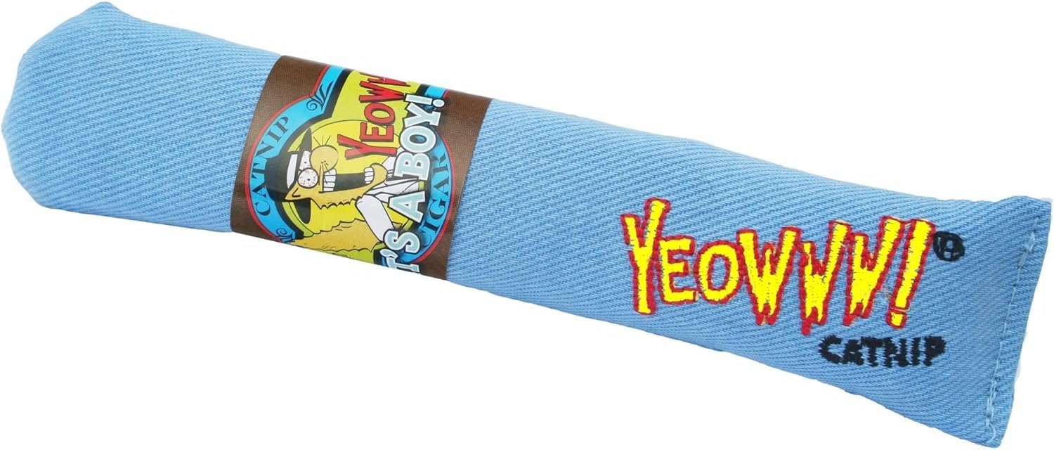 Yeowww Its a Boy Cigar Singles Cat Toy, Blue
