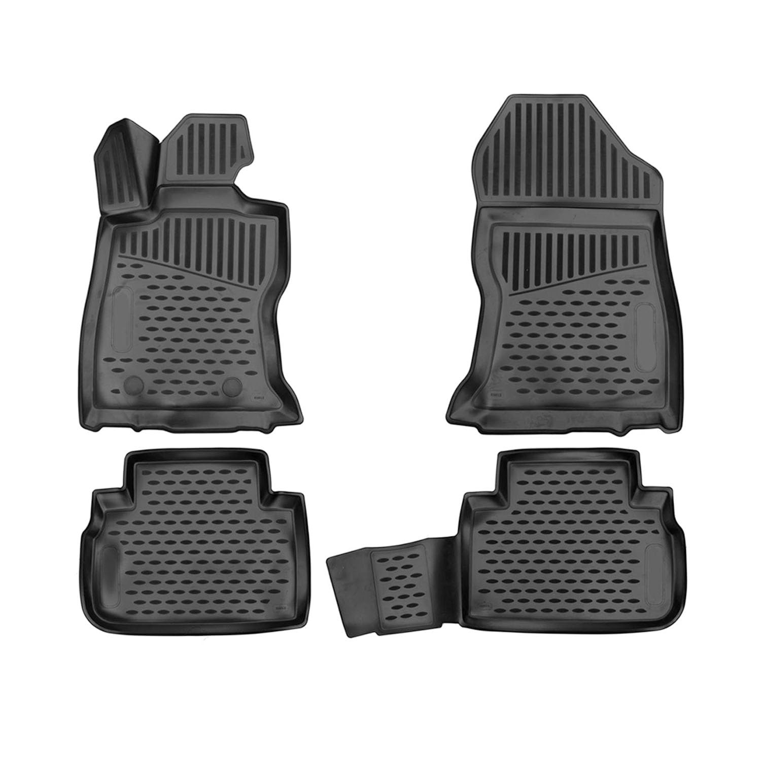 OMAC Floor Mats Fits Subaru Forester 2019-2023, Front & 2nd Row Seat 3D Liner Set, All Weather, Custom Fit, Heavy Duty, Black