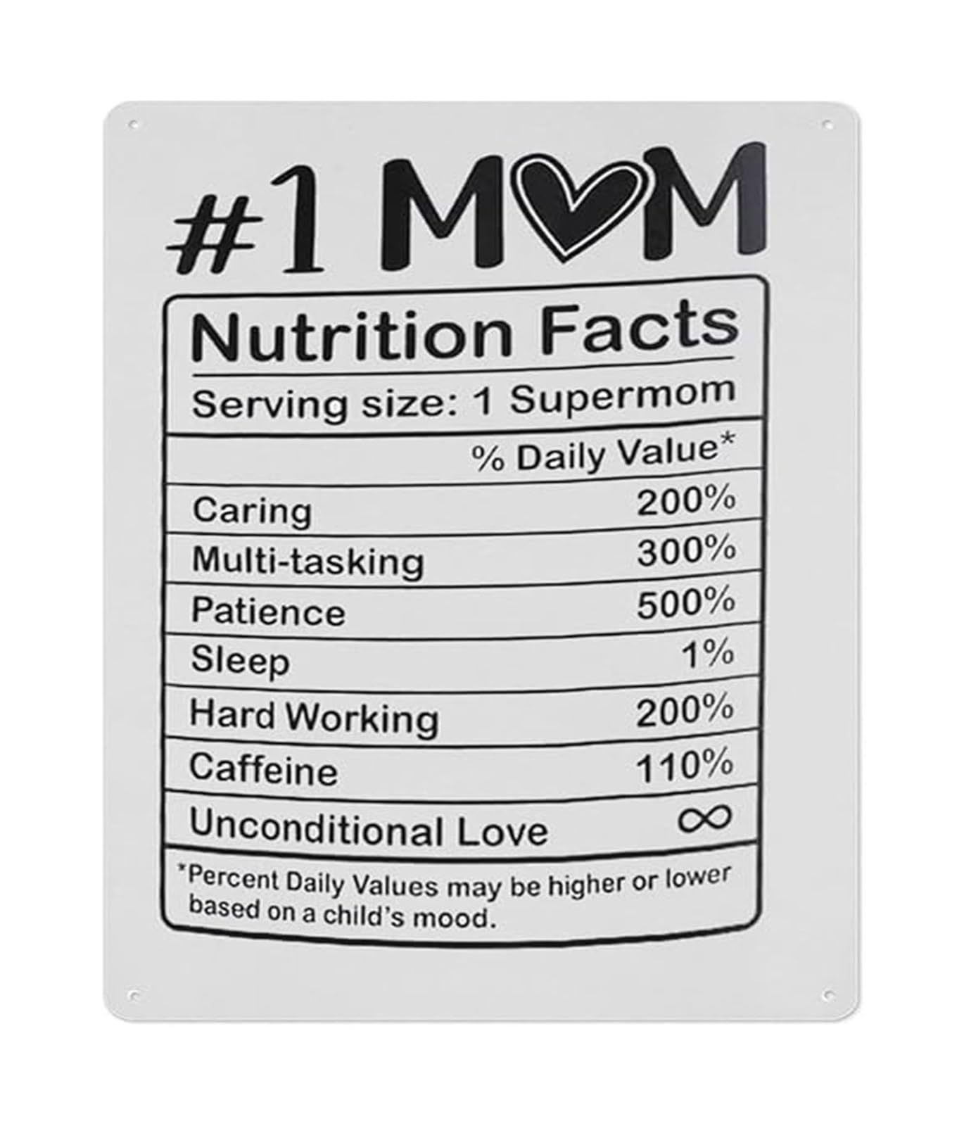 MQXFCZUX From Daughter to Mom Metal Sign Humorous Mom Appreciation Plaque Wall Decor Gift for Mothers Day Office 8 X 12 in