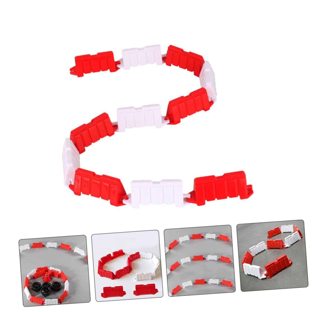 100 Pezzi Barricate Stradali Giocattolo Realistiche in Abs per Accessori Giochi di Corse Auto Radiocomandate Drift Pista Decorativa e Creativa