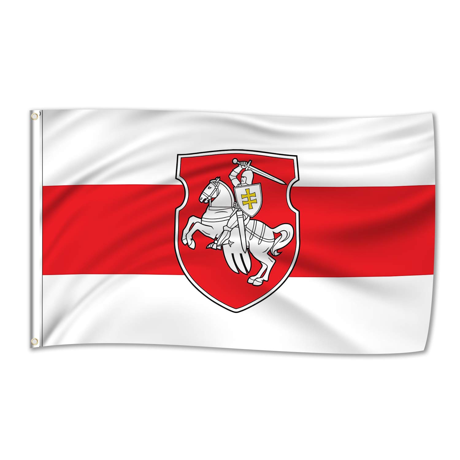 Bandiera Cavaliere Bianco Bielorussia - 90x150cm In Poliestere Per Esterno - Foto 10