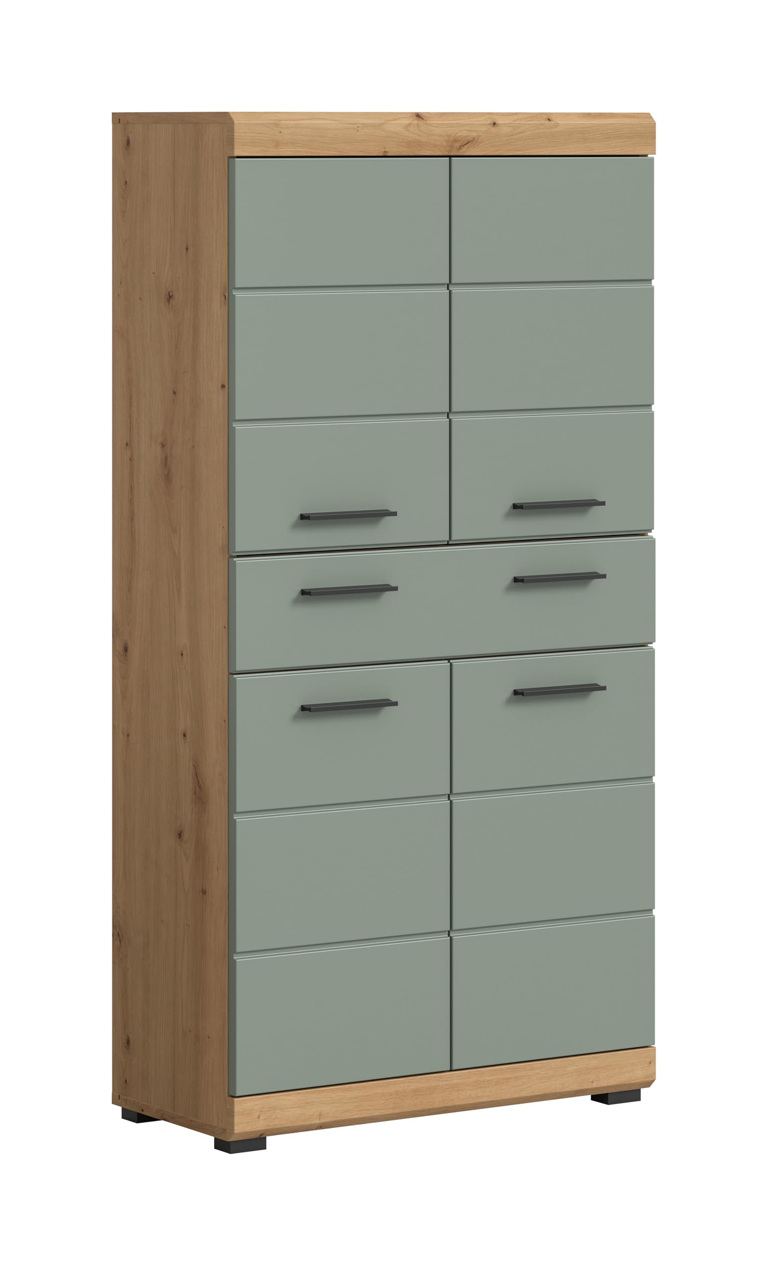 xonox.home - Badmidischrank Scout 74x141x31 cm in Artisan Eiche und Salbei - Badmöbel Badset Badezimmerkombination - Pflegeleichte Oberfläche hochwertig verarbeitet