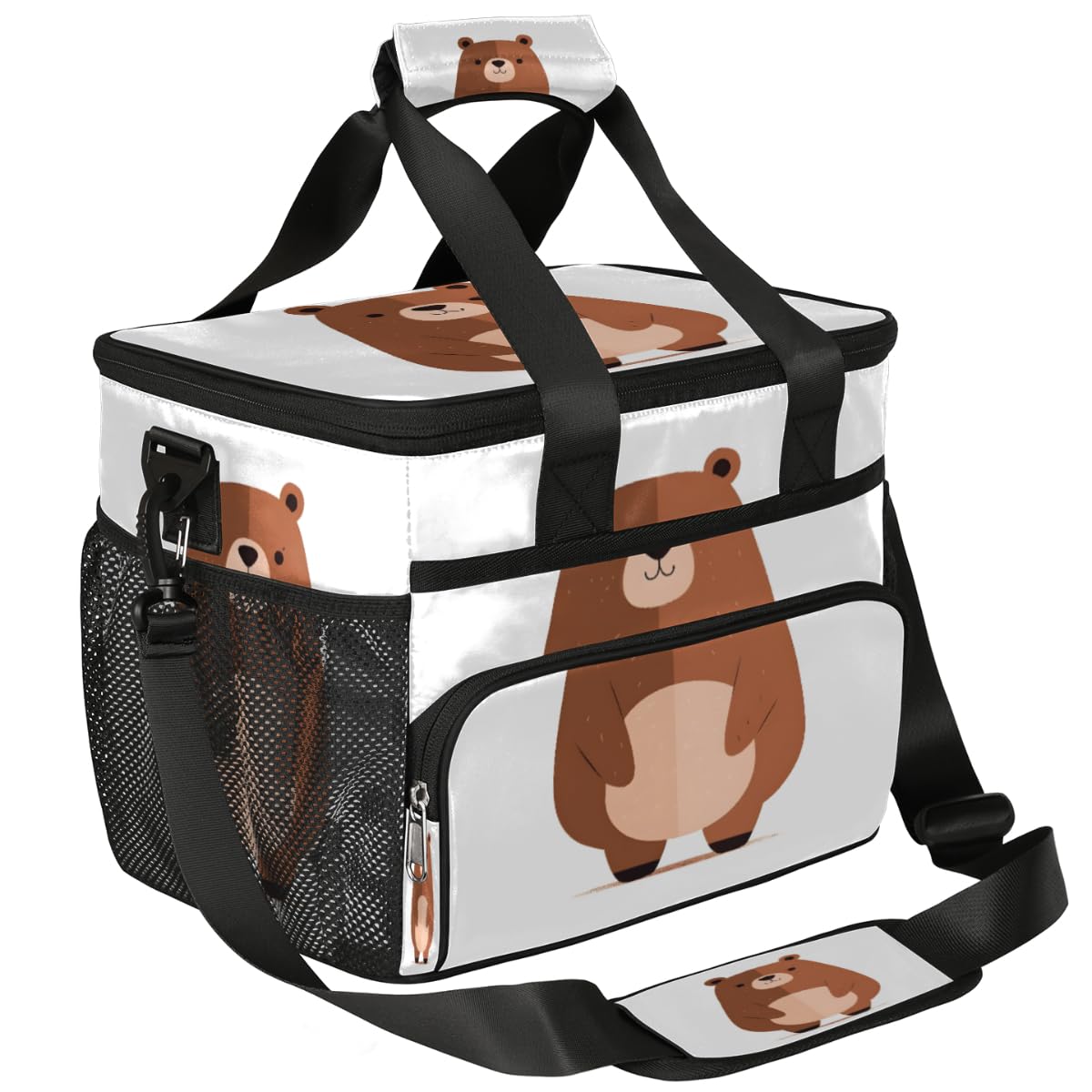 Bear Insulated Picnic Backpack Lunch Box for Women Men Picnic Basket Tote Lunch Bag Picnic Bag Portable Lunch Bags for Picnic, Beach, Work, Trip,Office, Camp Cute Bear
