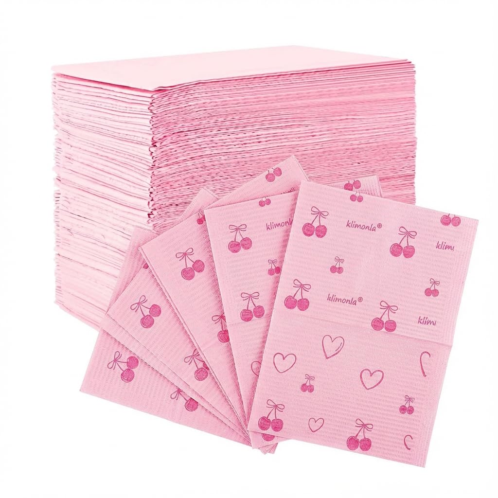 Pink Dental Bibs - 125 Pack for Nail Salons & More -1