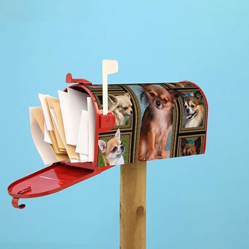 Miniatura 8 de Xsovgoi Chihuahua - Funda magnética para buzón de perro, tamaño estándar, buzón para jardín al aire libre, patio, decoración del hogar, 21 x 18