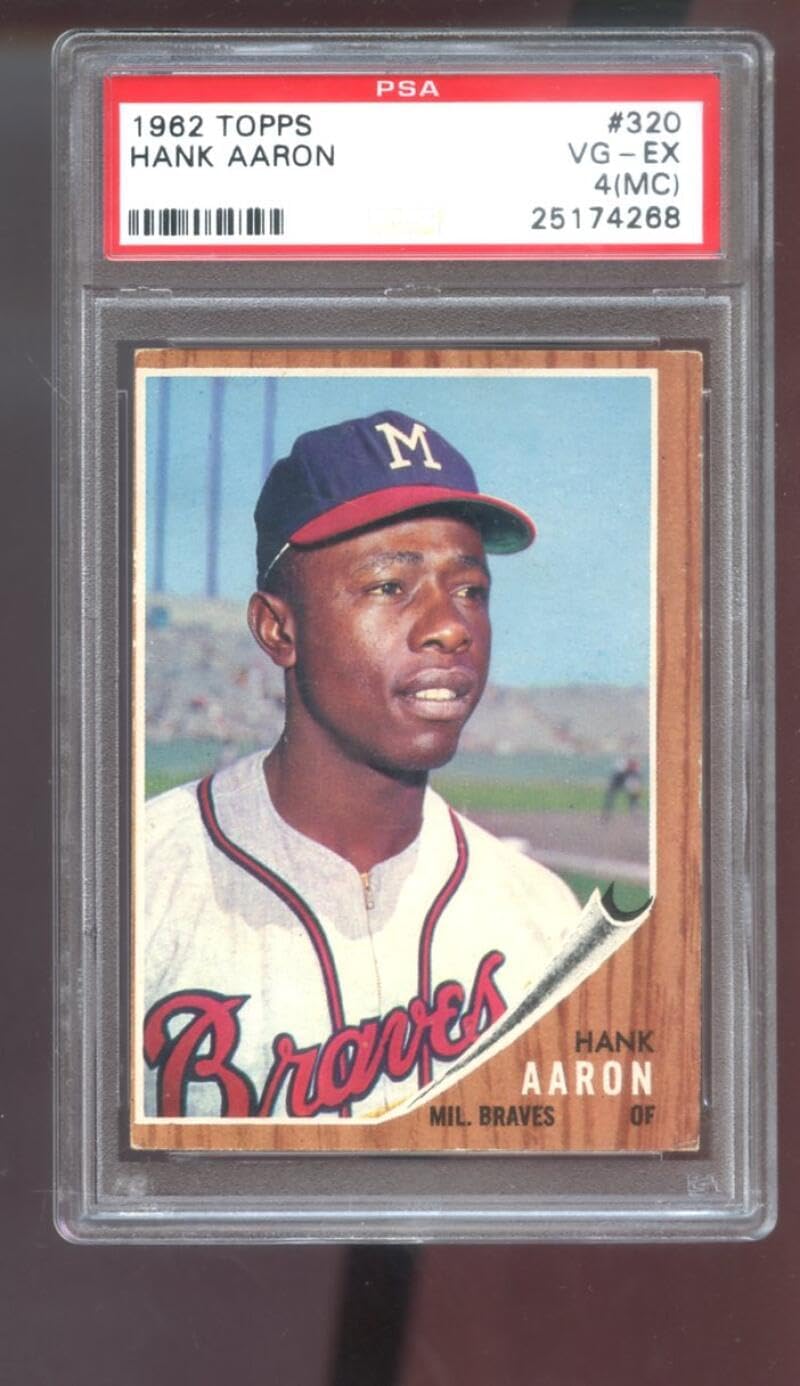 1962 Topps #320 Hank Aaron PSA 4 (MC) Graded Baseball Card MLB Milwaukee Braves