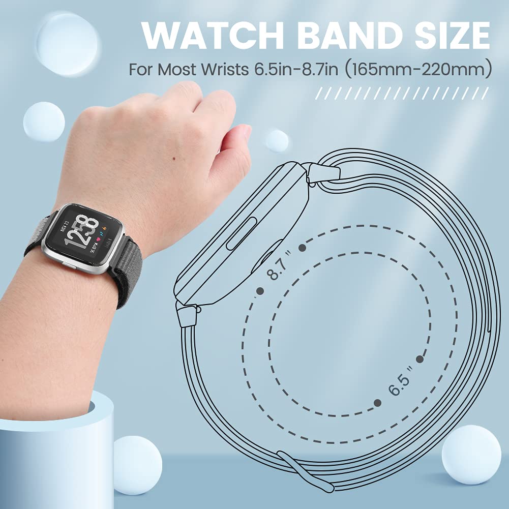 KIBDSNG Nylon Strap Compatible with Fitbit Versa 2 Strap/Versa Lite/SE/Versa Strap - Image 4