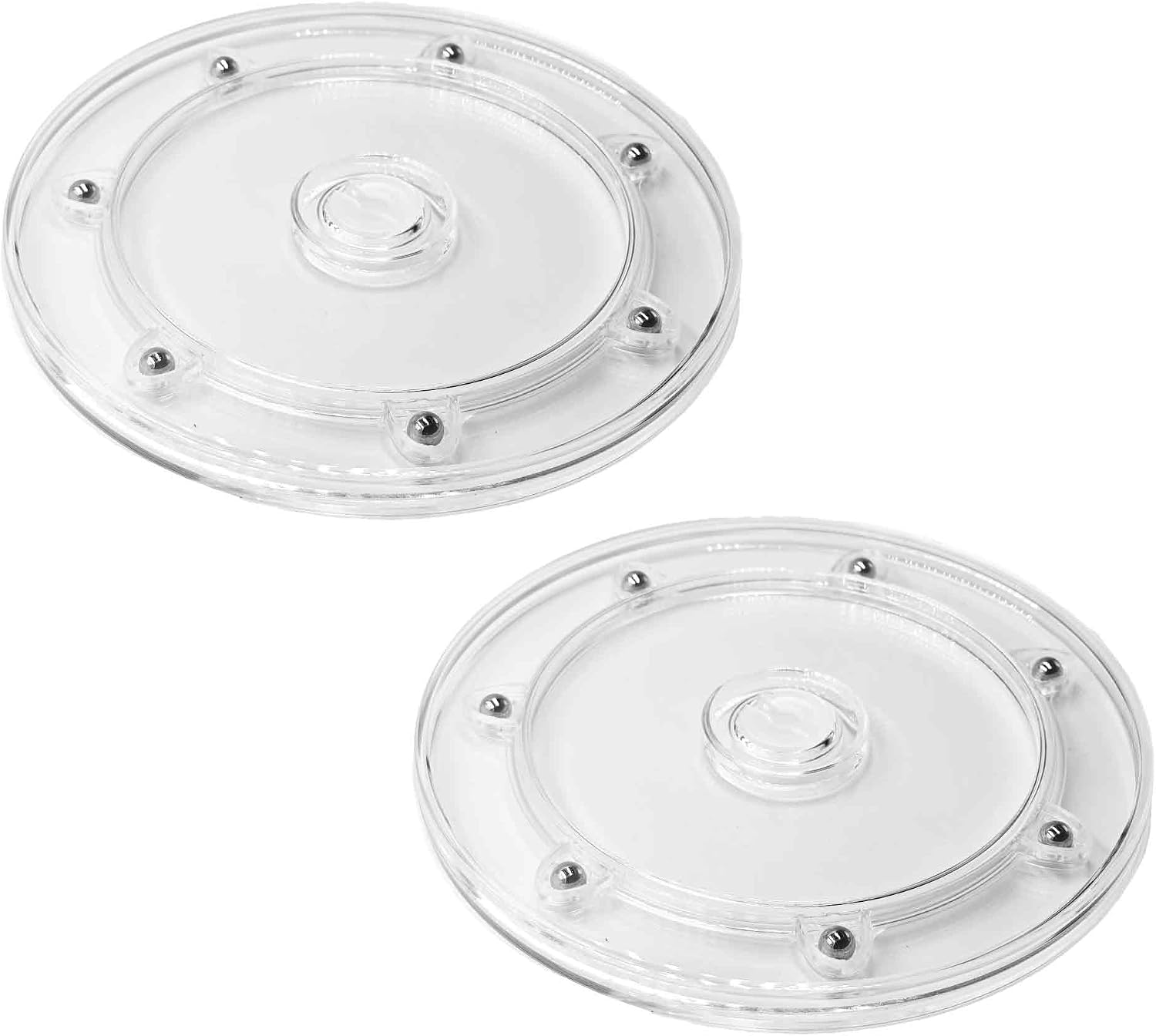 2PCS 6 Inch Round Rotating Organizer, Clear Turntable Plate for Kitchen Cabinet, Pantry and Spice Storage