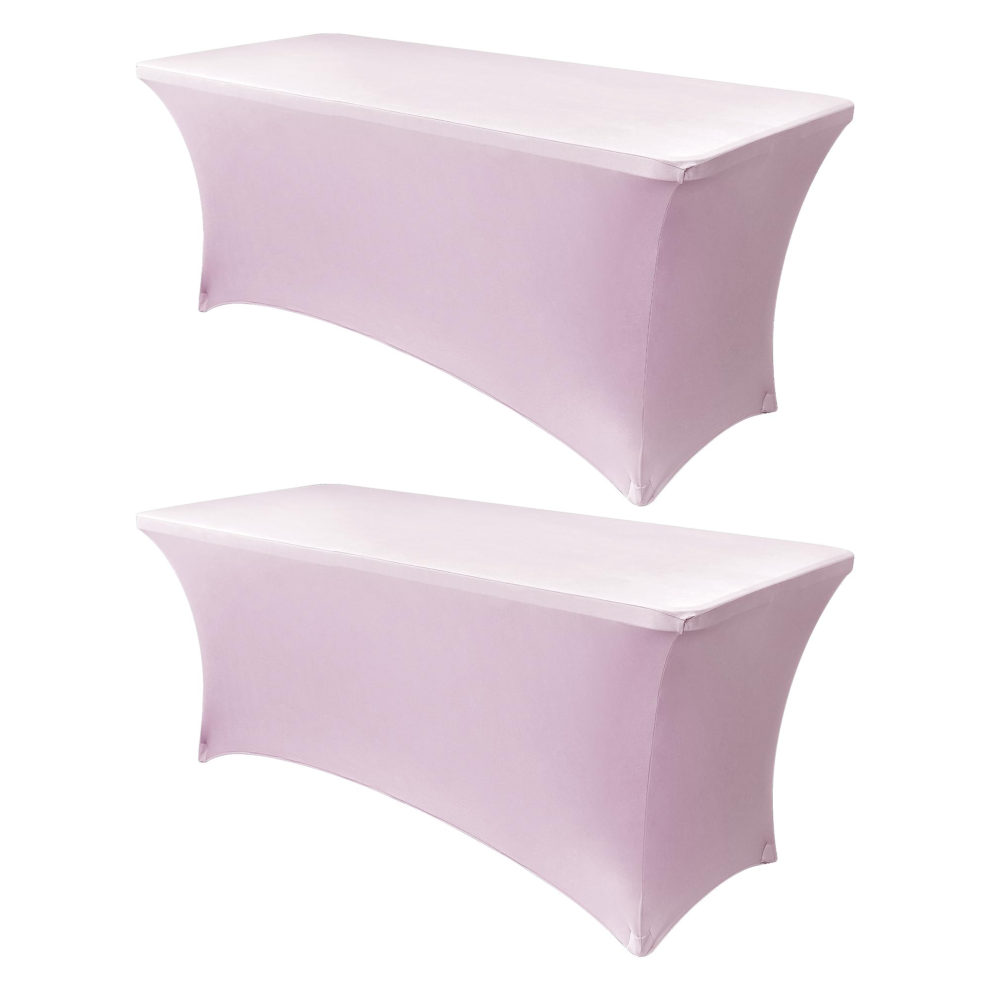 Obstal 4ft Stretch Spandex Table Cover, 2 Pack, Light Pink