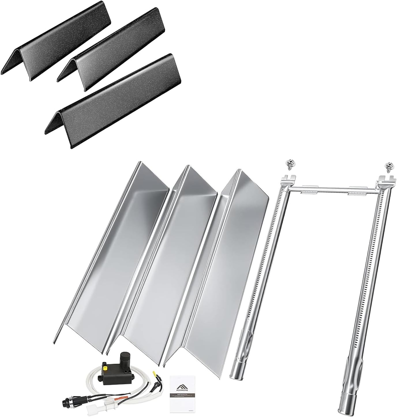 Hisencn 7635 15.3 Inch Flavorizer Bars for Weber Spirit I & II 200 Series - E210, S210, E220, S220 with Front Control Knobs,7635 Flavorizer Bars, 69785 Grill Burner.