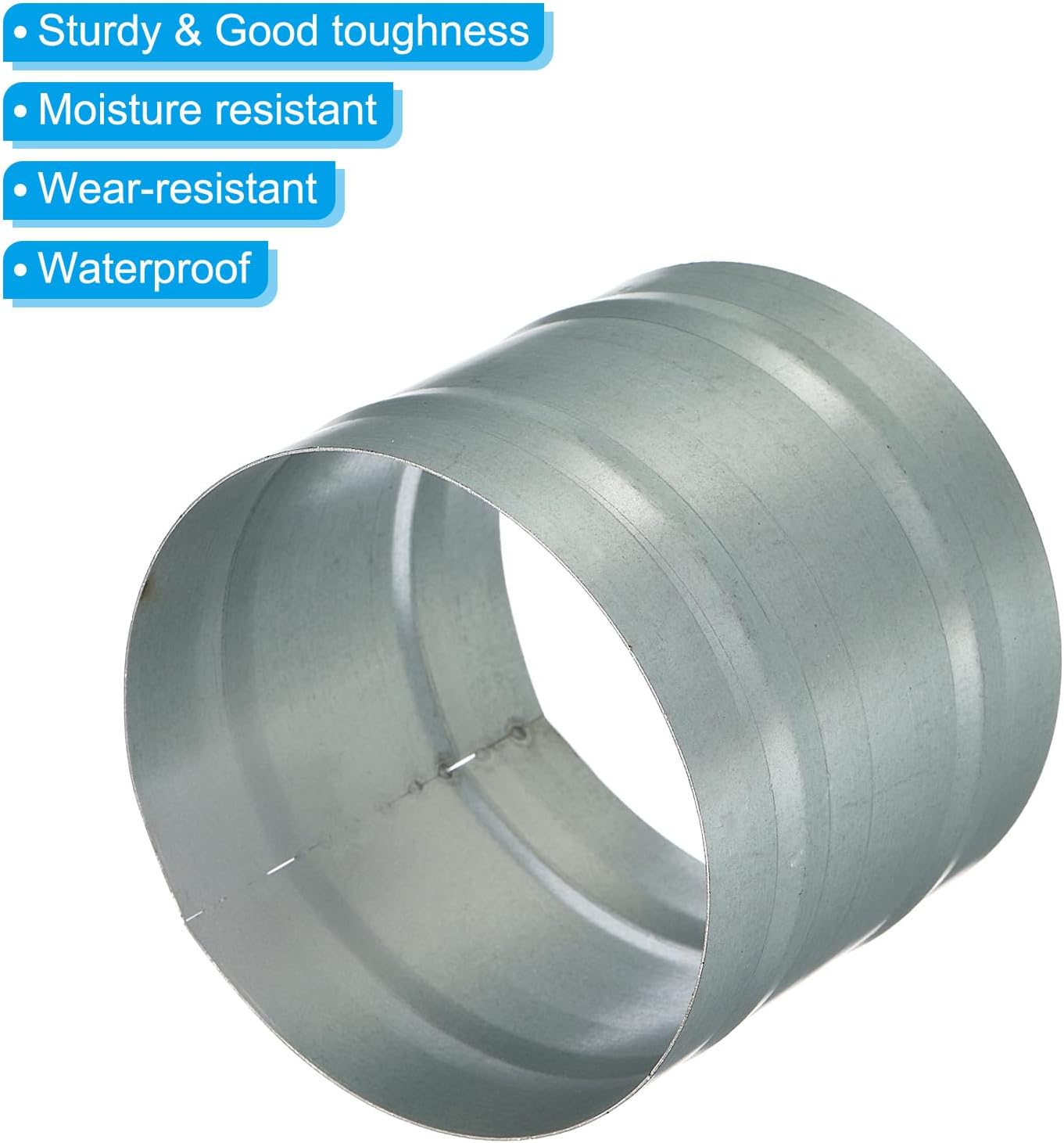 PATIKIL 4" Duct Connector, Metal Duct Coupling Vent Coupler Dryer Pipe Coupling Hose Extension Connector for HVAC Exhaust Fan Vent Systems