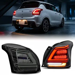 ZC33S スイフトスポーツ クリスタルアイ ファイバーLEDテールランプ シーケンシャルウインカー 流れるウインカー スズキ 左右セット 保安基準適合Eマーク付き スモークタイプ