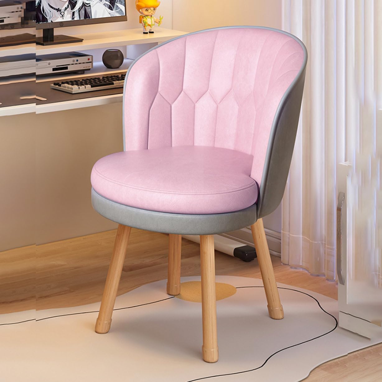 北欧スタイル無垢材デスクチェアシンプルナチュラル