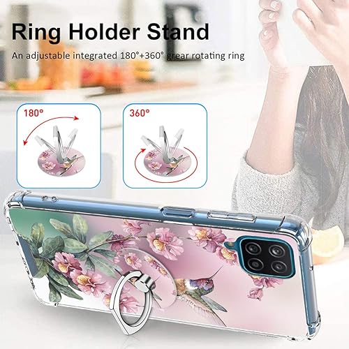 Miniatura 6 de OOK Funda transparente compatible con Samsung Galaxy A12 5G, diseño de colibrí rosa, TPU flexible, a prueba de golpes, antiarañazos, funda