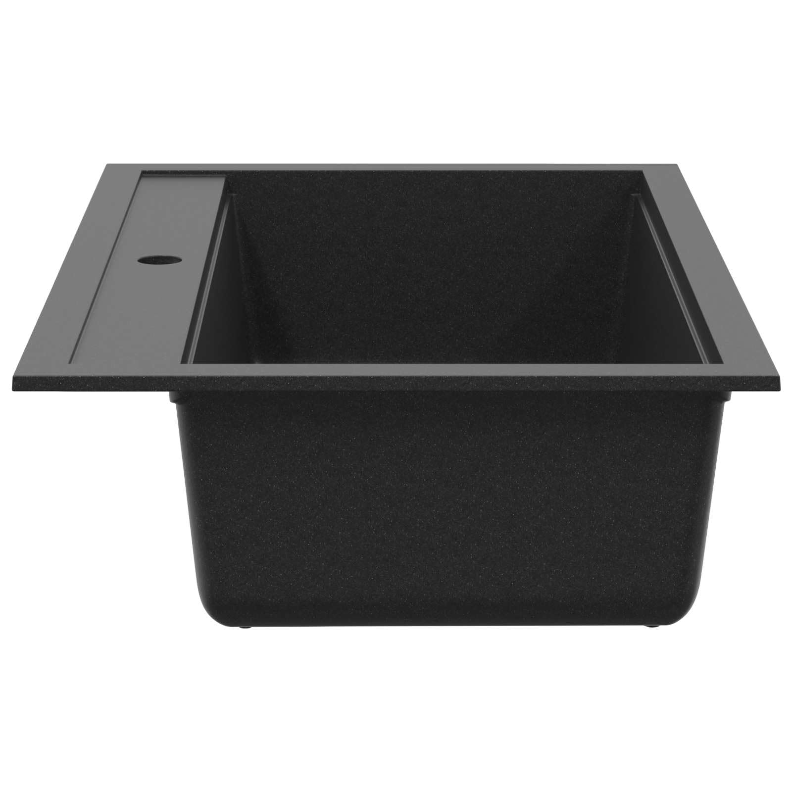 Granitowy zlewozmywak do zabudowy 795 x 505 mm czarny zlewozmywak kuchenny prostokątny odporny na wysokie temperatury wraz z zestawem odpływowym