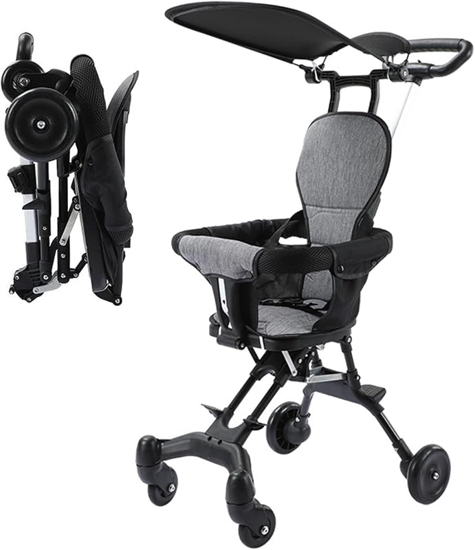 Beauenty Kids Stroller, Compact Baby Stroller, Lightweight Travel Stroller with Adjustable Handles and Backrest, One-Hand Fold, For Overhead Airplane Storage, Shopping, Walking, Travel (Style 2)