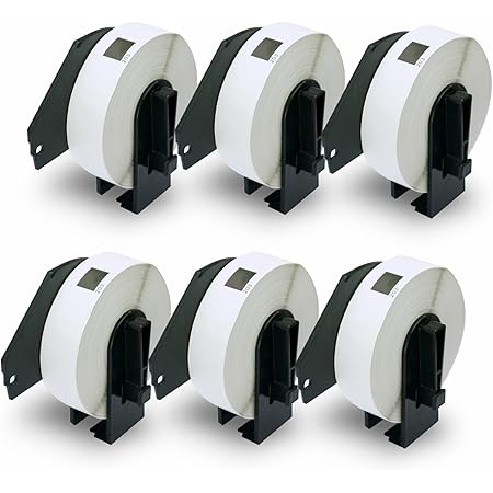 BETCKEY - Compatible File Folder Labels Replacement for Brother DK-1203 (0.66 in x 3.4 in), Use with Brother QL Label Printers [6 Rolls/1800 Labels]
