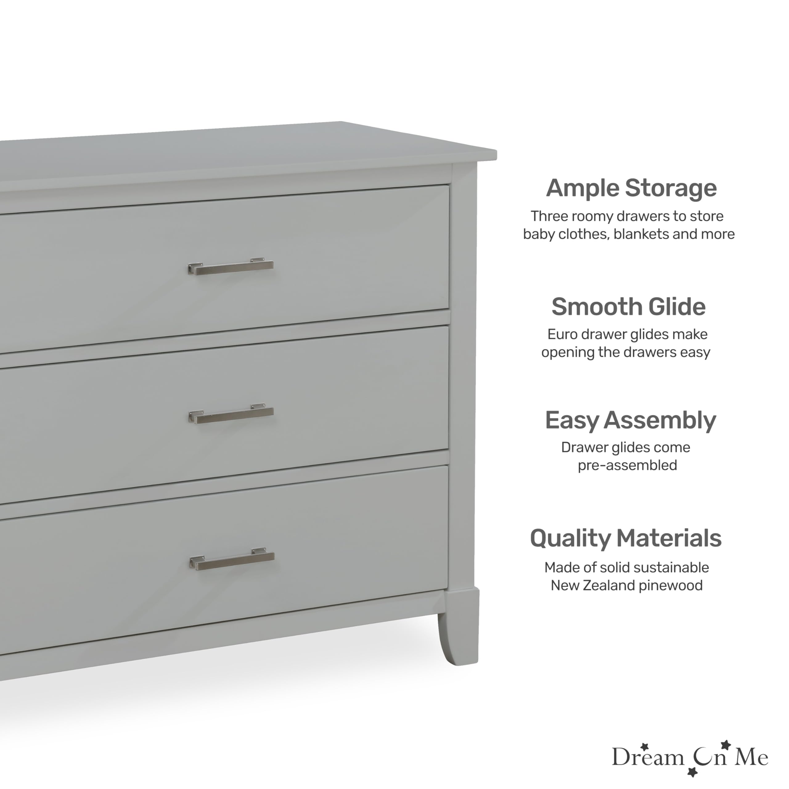 Amazon.com: Dream on Me Ollie Dresser in Cool Grey : Home & Kitchen