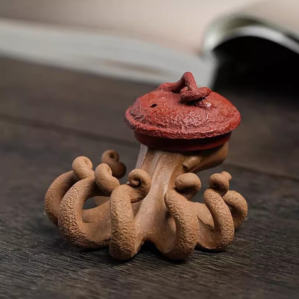 Handgefertigte Statue Teehaustier Lila Sand Gelb Abschnitt Schlamm Bafanglaicai Oktopus Tee Haustier Desktop Dekoration Oktopus Handgemachte Statue Tee Spielzeug Teetischzubehör für Haustiere
