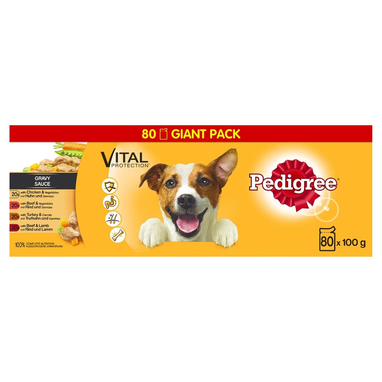 Buy Pedigree Dog Pouches Mixed Selection in Gravy 80x100g Mega Pack