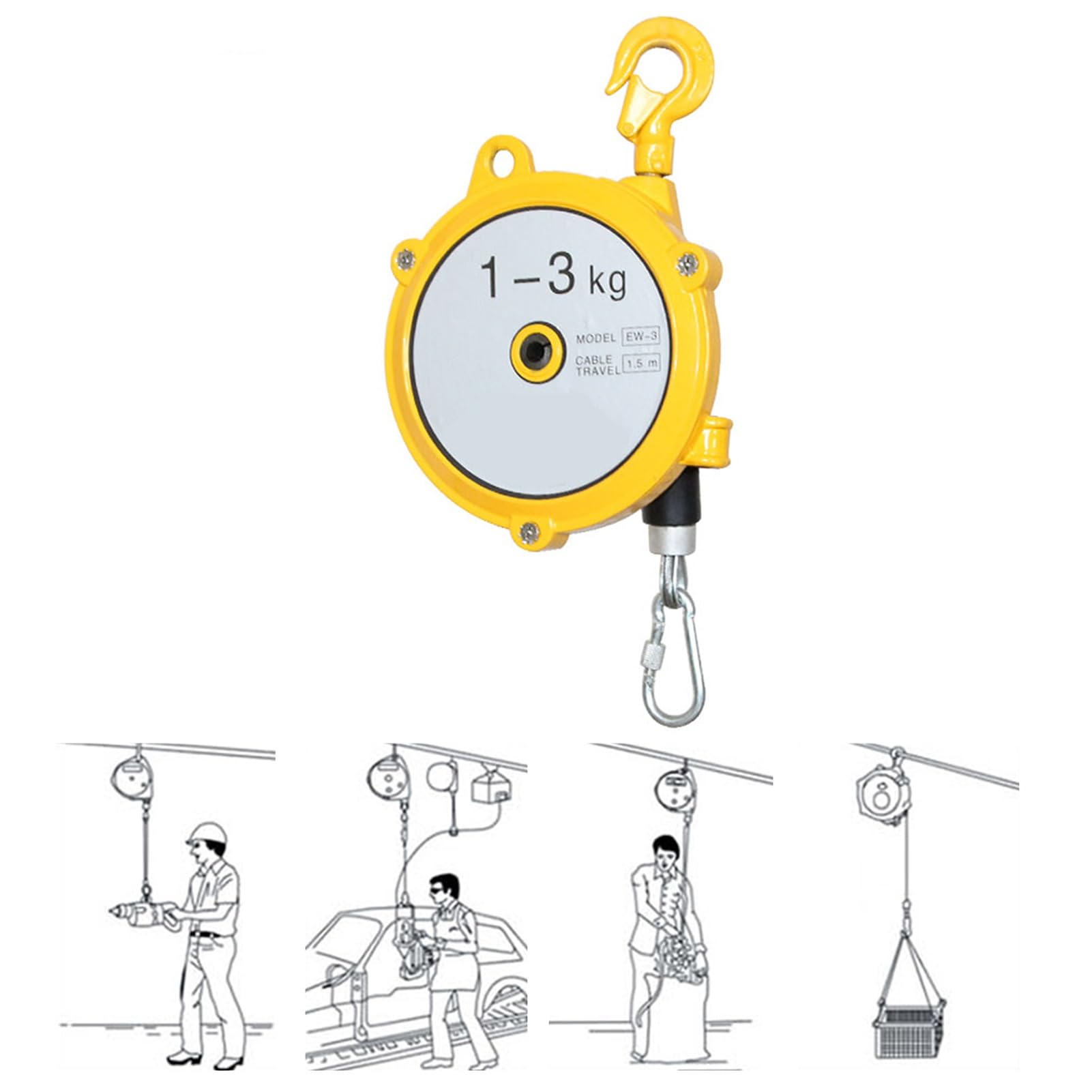 1pc Adjustable Spring Balancer Hanging Holder - Retractable Tool Balancer for Improved Work Efficiency and Reduced Fatigue(1-3kg)