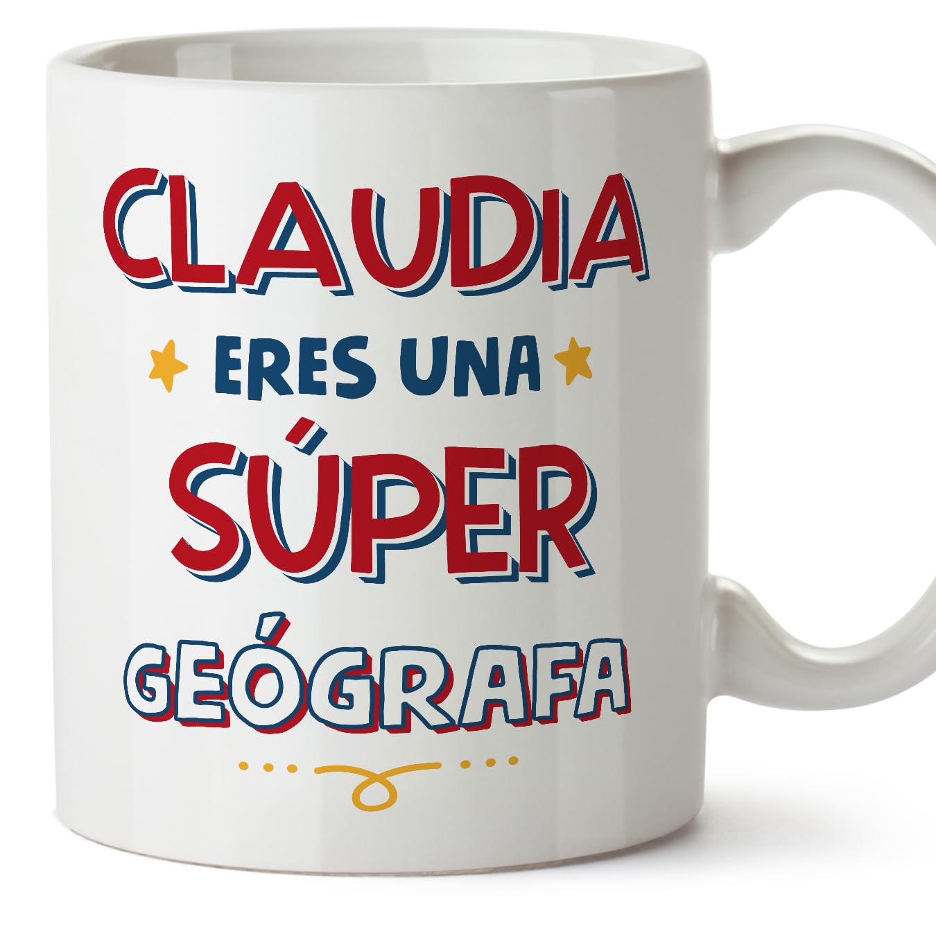 MUGFFINS Personalised Mug for Geographer Woman - in Spanish - Eres Súper - Funny Custom Gift for Colleagues - Ceramic 11oz Mug