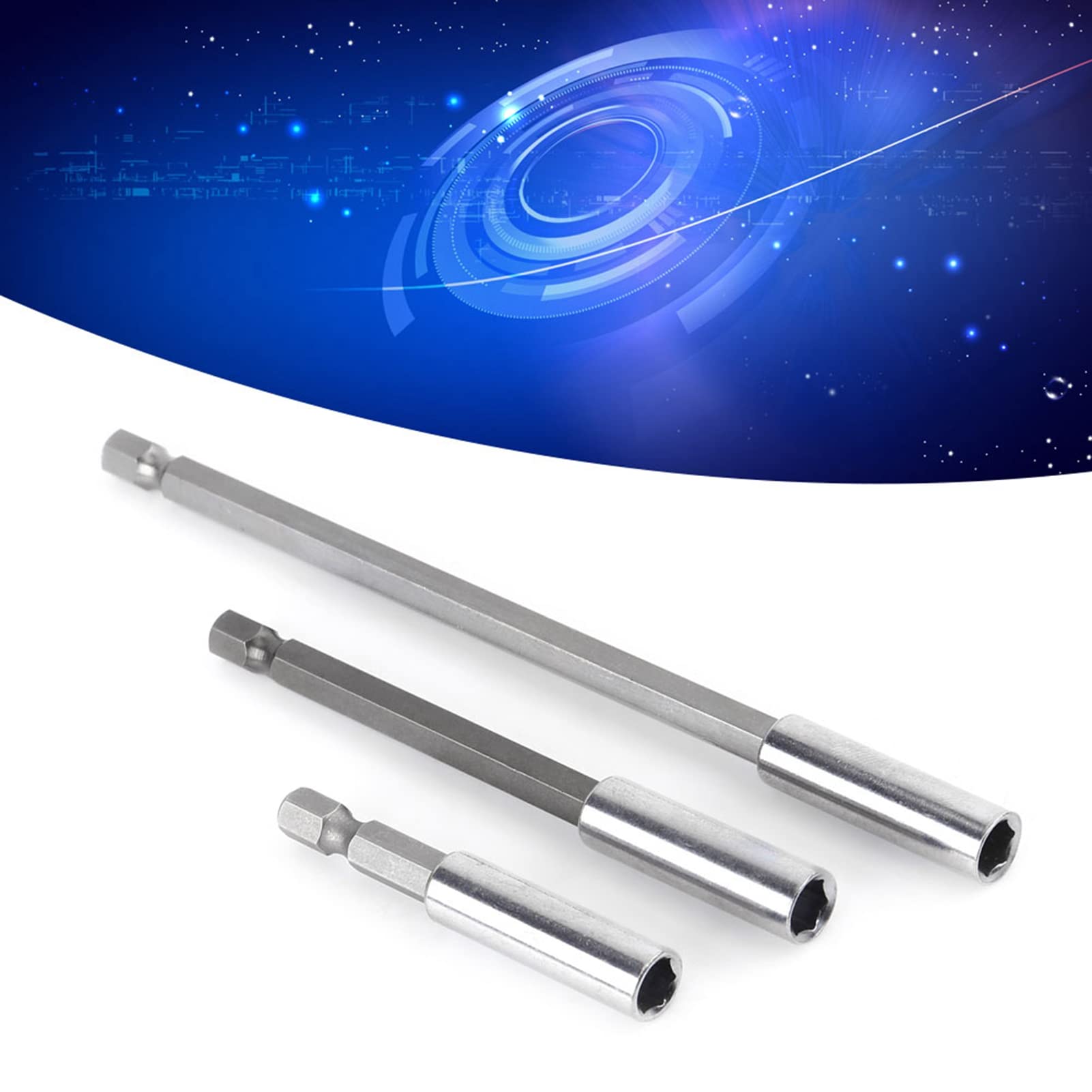 Akozon Prolunga Cacciavite, 3 Pezzi Cacciavite Elettrico Accessori Magnetici, Portautensile Esagonale 1/4 - per la Maggior Parte dei Cacciaviti Elettrici, Trapani e Bit