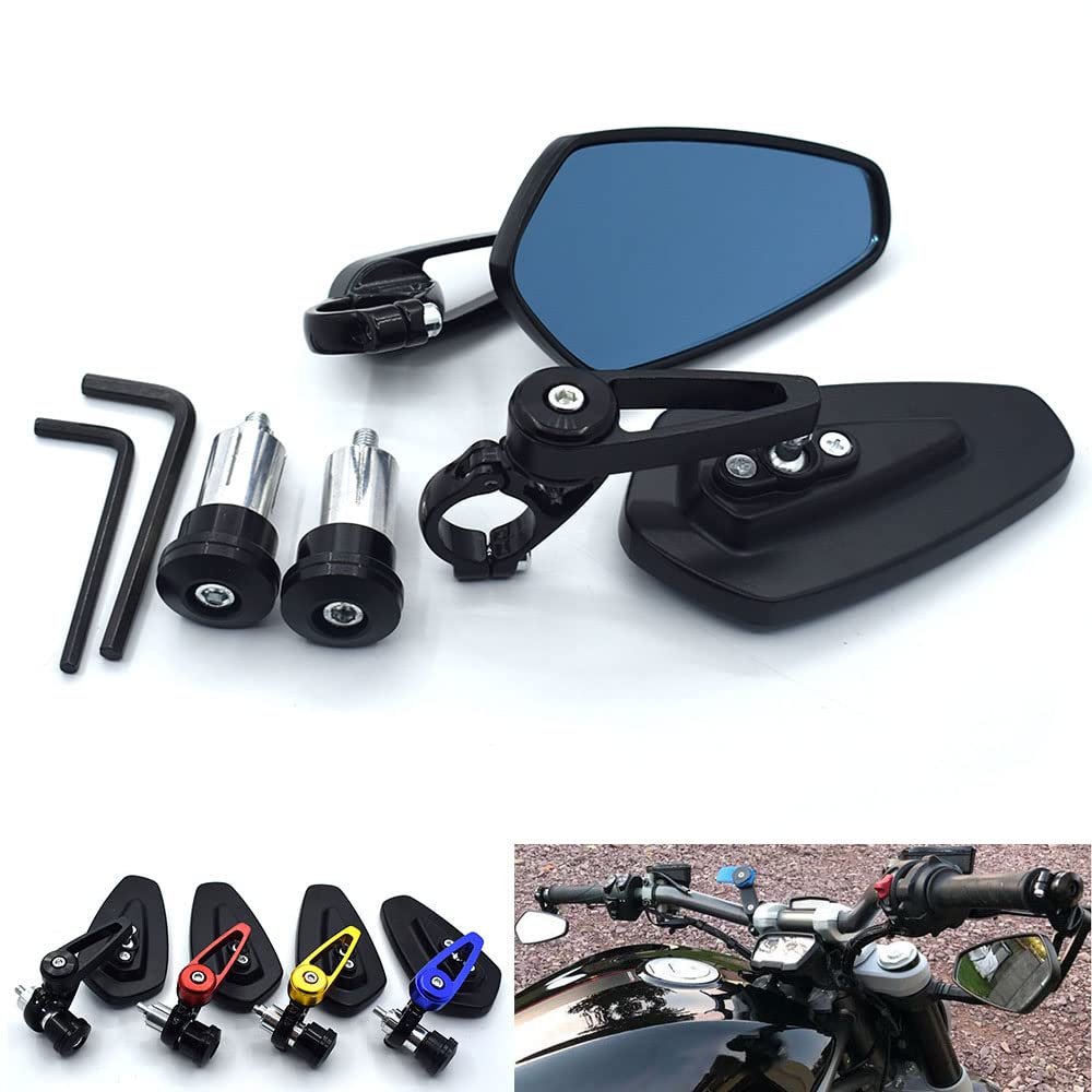 KaftKO Rétroviseur Moto,pour Ducati 796 696 400 620 695 Monster 620 MTS Hypermotard 796 S2R 7/8 "Pouces 22mm Universel Moto Guidon rétroviseur
