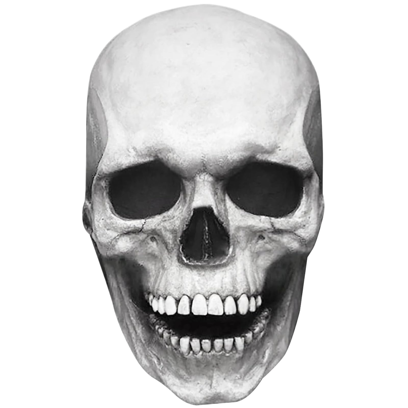 Xoeryoy Skull Mask with Moving Jaw Full Head Skeleton Mask Free Size Creepy Scary for Adults Latex Halloween for Party, Costume, Cosplay, Masquerade ;1