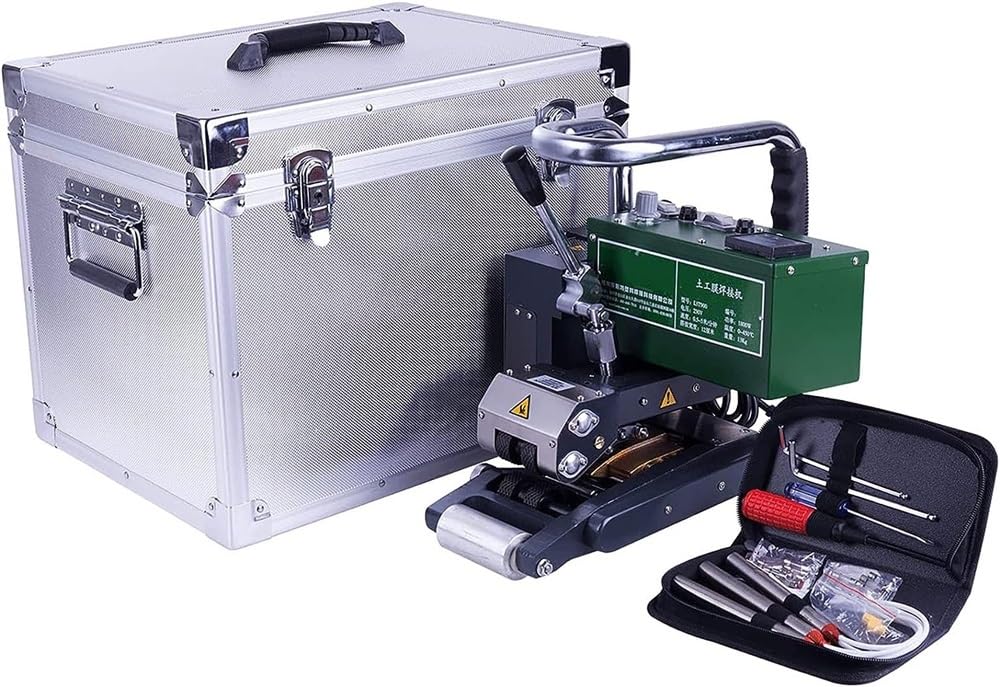 UMJIGF Welding Machine Automatic 1800W Hot Wedge Welder 12cm Overlap Welding Tool for Sealing Thick Membrane 1.0-3.0mm Digital Control System,