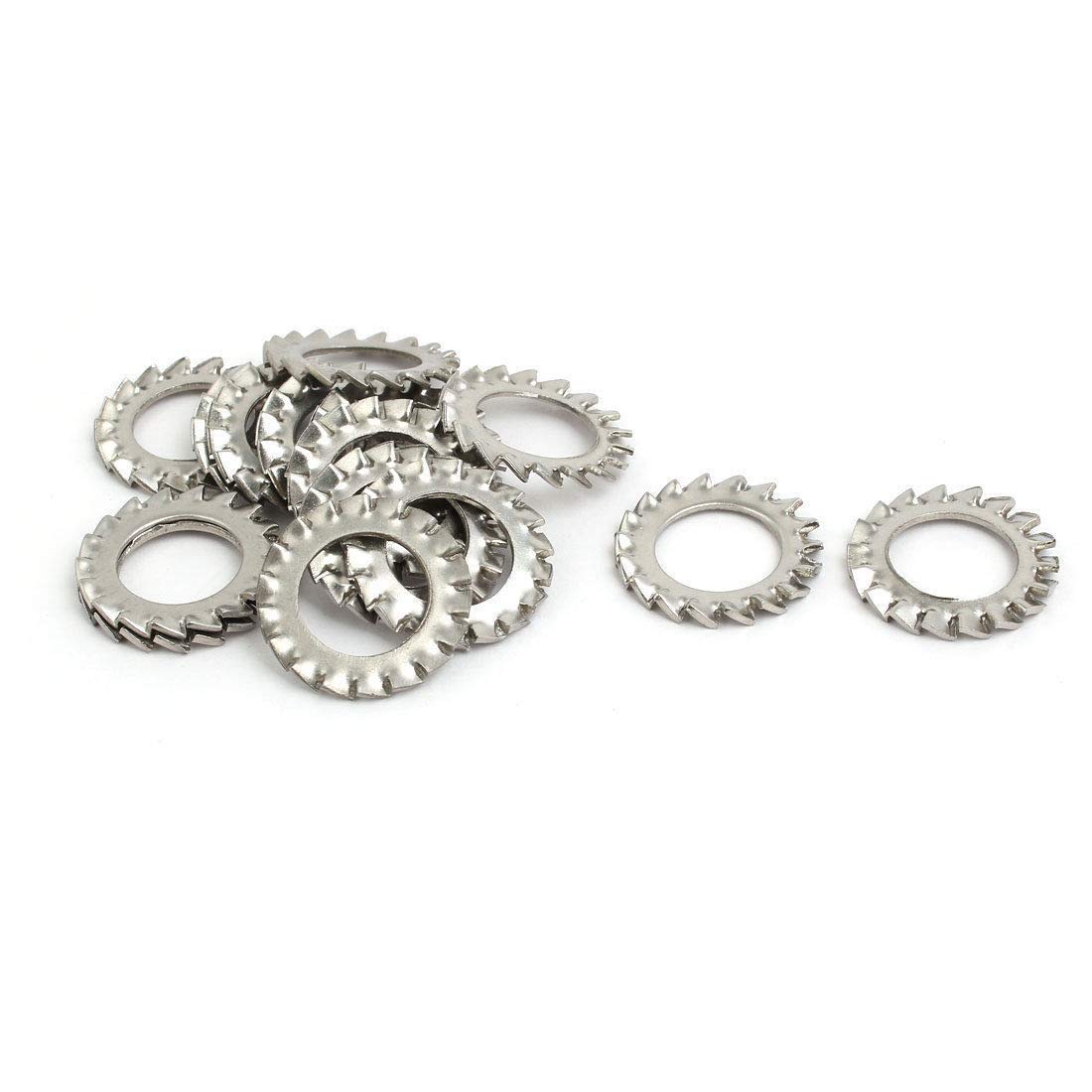 SUPERTOOL External Locking Washers Set A2 Stainless Steel Lock Washer Serrated Washer Metric (M5, 20PCS)