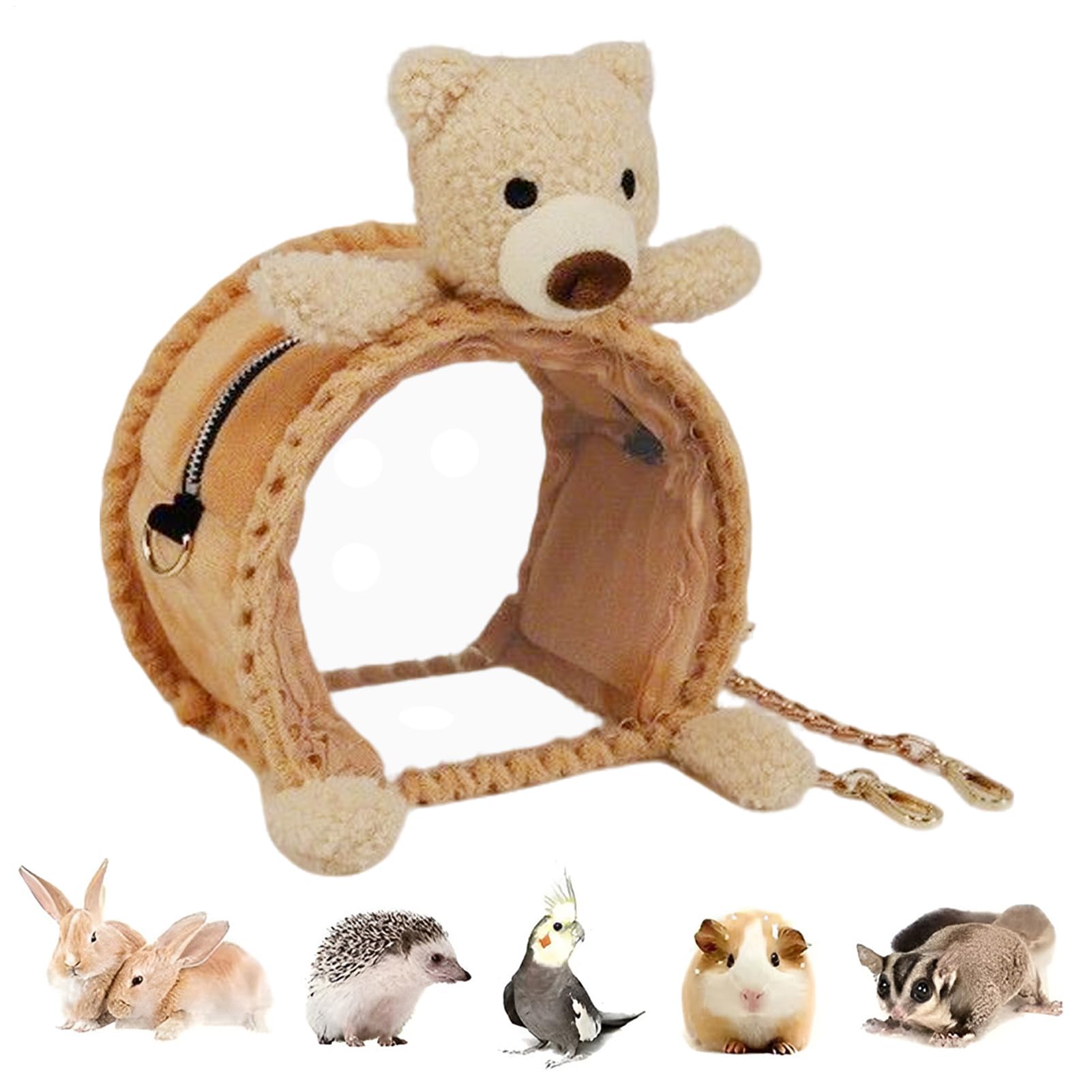 Hamster Backpack, Transport Container with Transparent, Transport Bag for On the Go - for Travel with Rabbits, Bearded Dragons, Sugar Pouches, Birds, Hedgehogs, Kittens, Ferrets