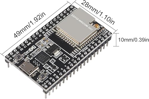 Miniatura 12 de AITRIP 2sets ESP32-DevKitC placa de desarrollo WROOM-32U ESP32-WROOM-32U módulo con 38Pins ESP32 Tipo-C USB y Micro USB placa de expansión