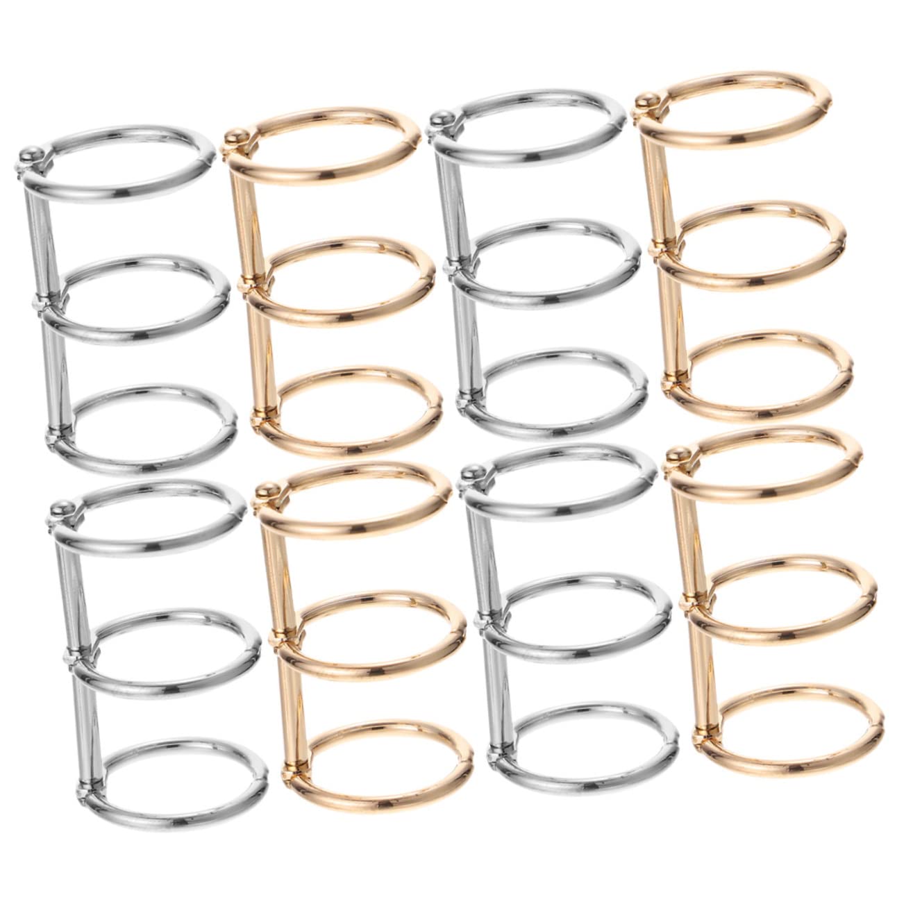 HOMSFOU 4 Ensembles Anneaux pour Fiches Anneaux De Feuilles en Vrac Obligatoire Anneaux De Reliure Bagues De Classeur Anneaux De Feuilles Mobiles en Métal 8 Pièces * 4