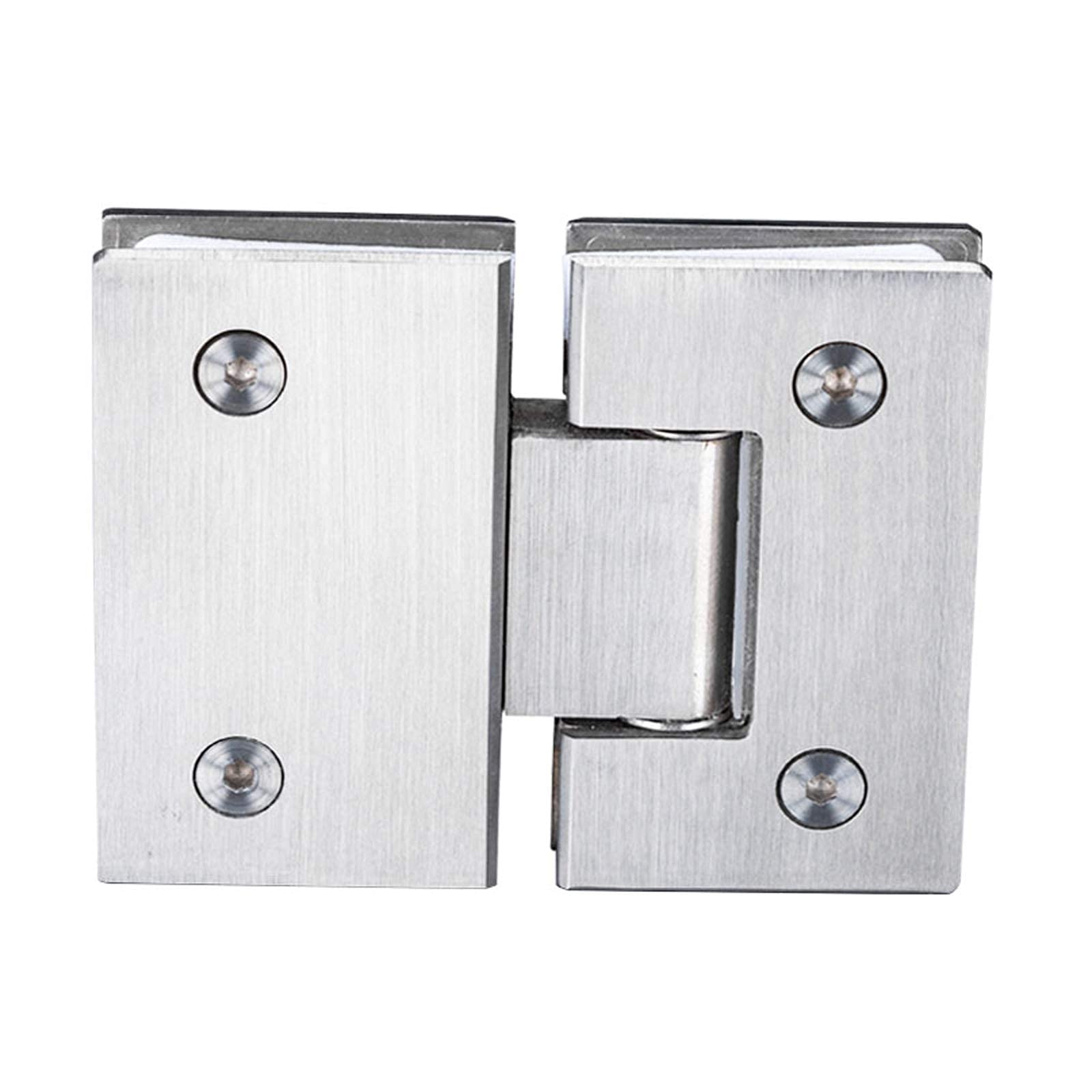 Nvsfzgiyg 10 Pack Hinge, Door Hinges Glass Stainless Steel 180 Degree Bathroom Clamp Shower Room Frameless Two Way Cushioning Closer(10 Pack)