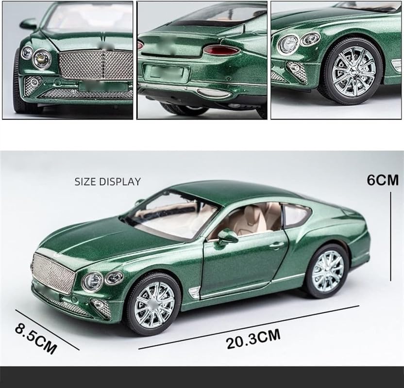 Image of Model 1:24 Bentley Continental GT Model Alloy Metal Pull Back Die-cast Car Openable Doors with Sound and Light Vehicle Car Toy for Kids - Multicolor