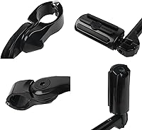 Vista 3 de XFMT - Estribos de color negro mate para motocicleta, 1.25 pulgadas, incluye kit de montaje