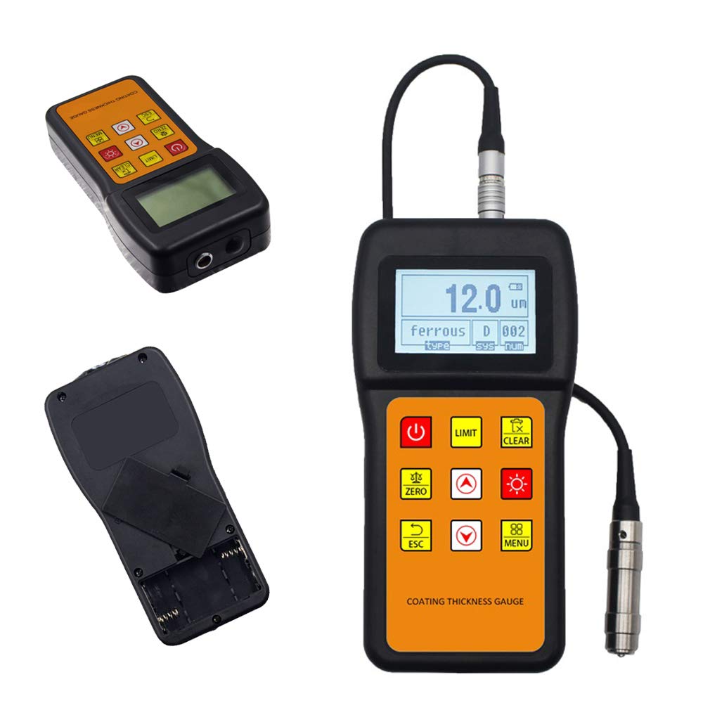 Digital Coating Thickness Gauge Tester with NFe Type Probe Eddy Current Principle Range 0 to 1250μm