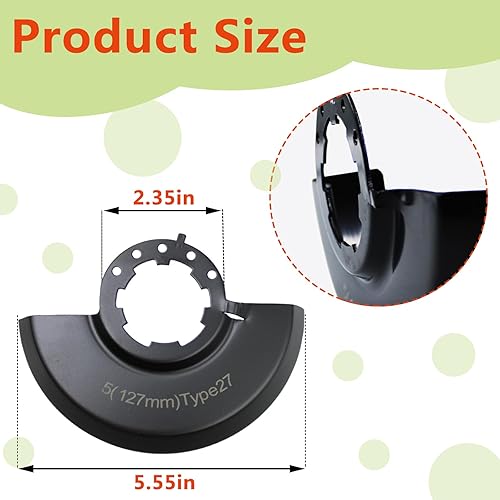 Miniatura 2 de 43-54-1220 Amoladora angular de seguridad para amoladora angular Milwauke 2780-20, 2781-20, 6117-30, 6117-31, 6124-30 (protector de hoja de rueda de