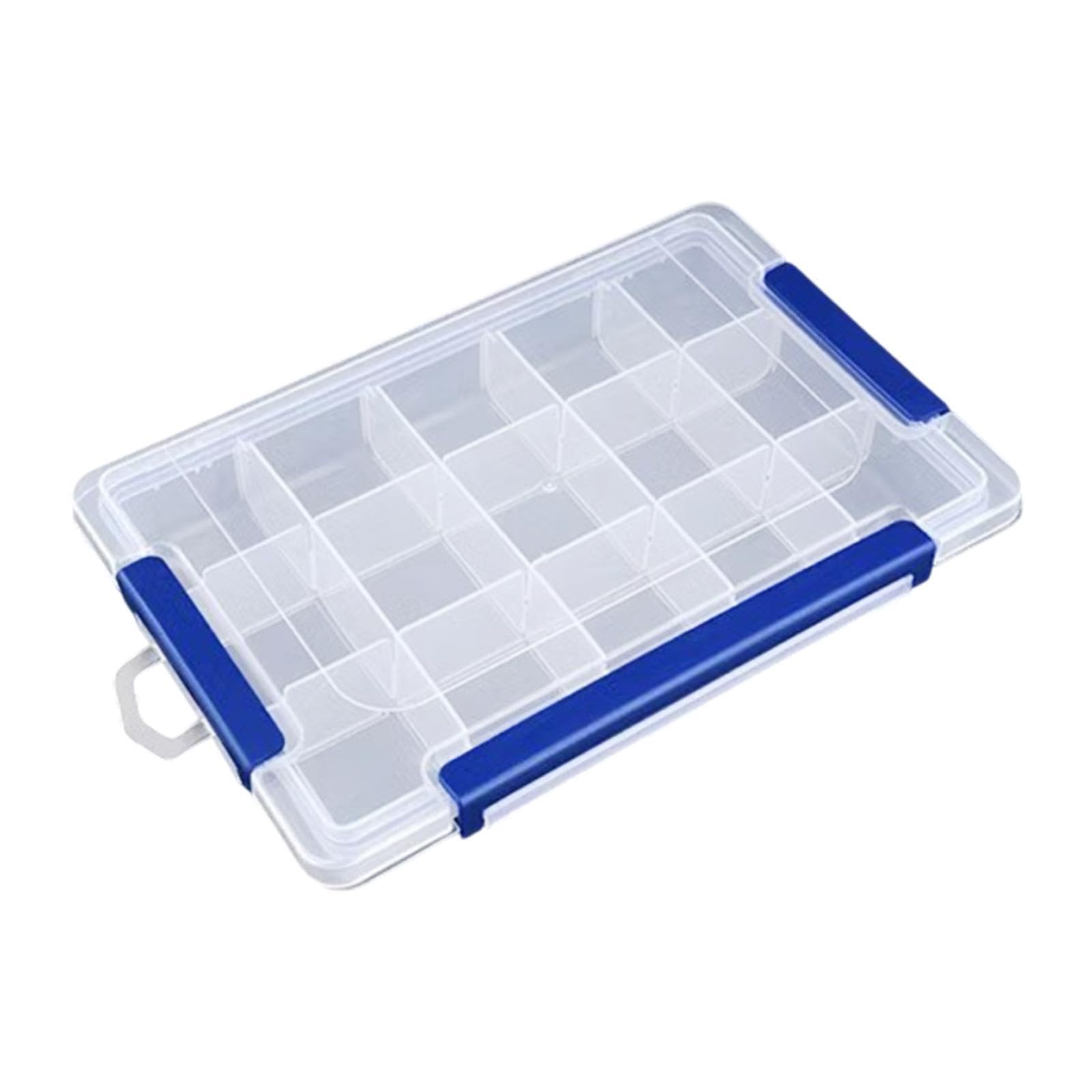 Scatola trasparente organizer per perline, per gioielli fai da te, attrezzatura da pesca, decorazioni per nail art, con divisori rimovibili, 15 scomparti grandi