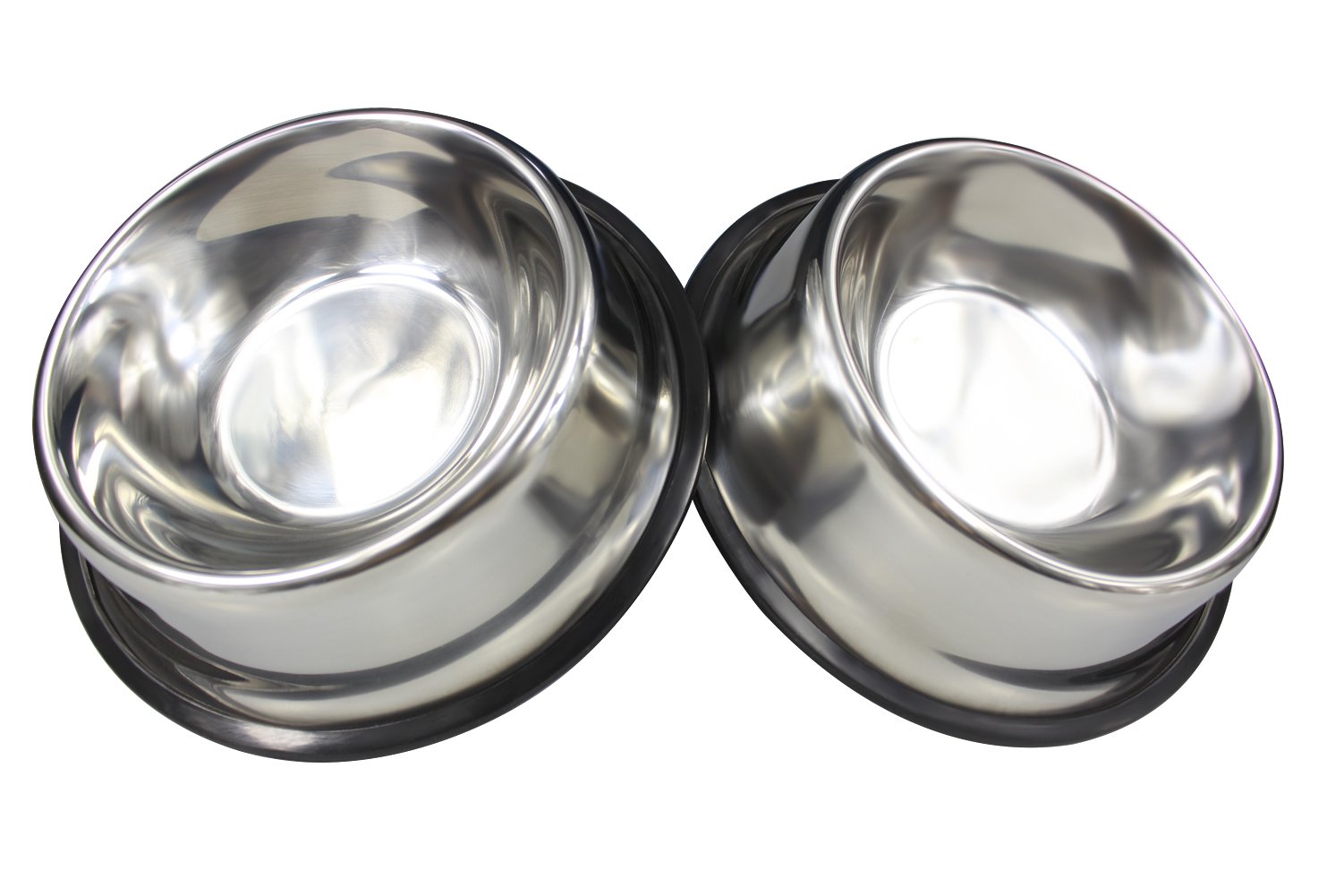 Hoki Found Medium Non Slip Pet Bowls - Dog Cat Bowls Stainless Steel Dishes - Pet Food and Water Bowls(Set of 2).