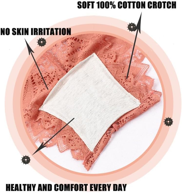 AUTUCAU Sexy Cheeky Underwear for Women Lace Floral Bikini Criss Cross Seamless Panties Ladies Cute Hipster Briefs 3-Pack - Image 3