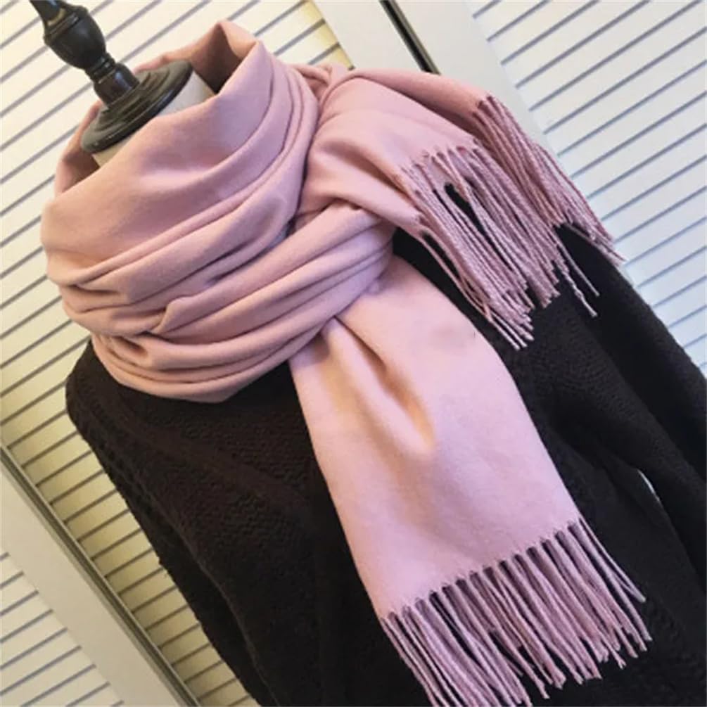 Bufanda suave de pashmina para mujer, color sólido, cálida