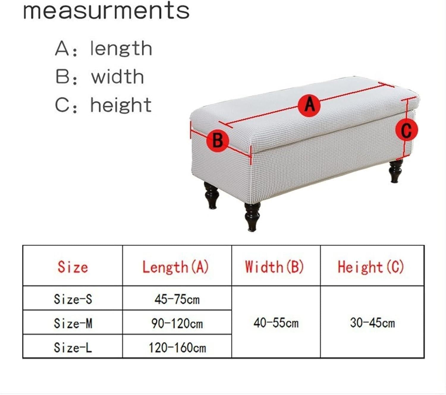 Konsilsa Velvet Plush Storage Ottoman Bench Slipcover - Stretchable Footstool Protector Cover with Elastic Base, Custom Fit for Upholstered Storage Ottomans (Color : I, Size : Medium)